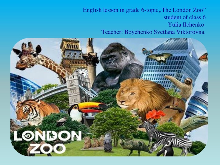 english lesson in grade 6 topic the london zoo n.w