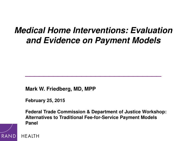 medical home interventions evaluation n.w