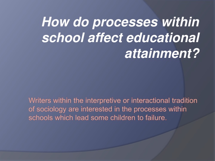 how do processes within school affect educational n.w