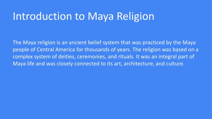 introduction to maya religion n.w