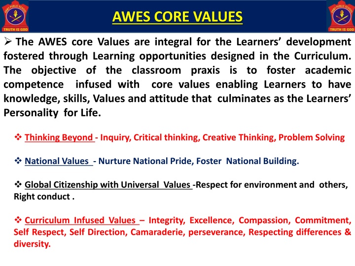awes core values n.w