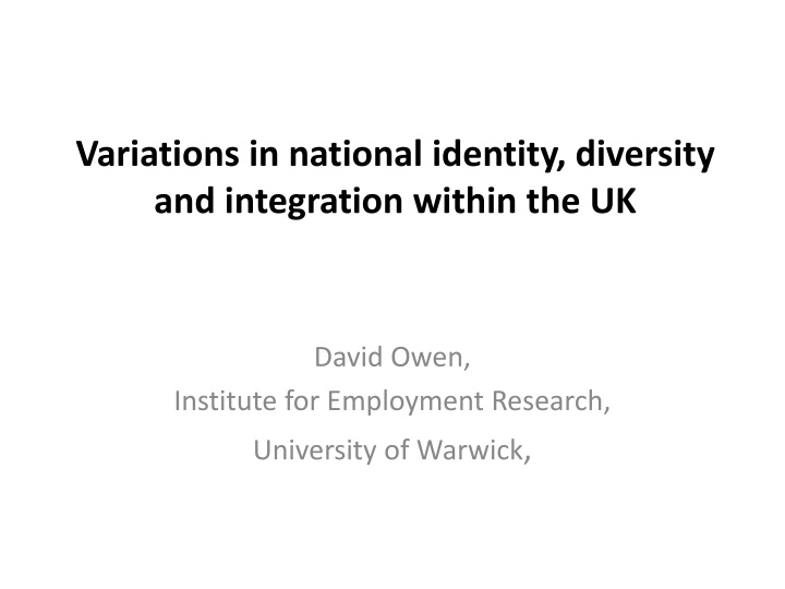 variations in national identity diversity n.w