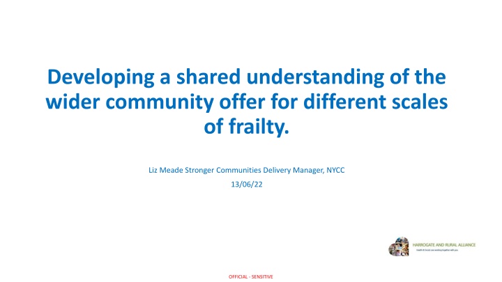 developing a shared understanding of the wider n.w