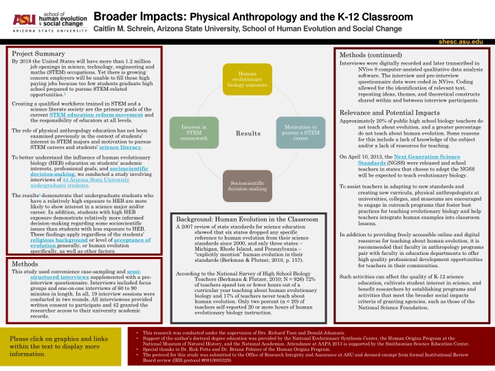 broader impacts physical anthropology n.w