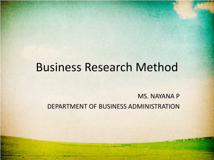 business research method n.w