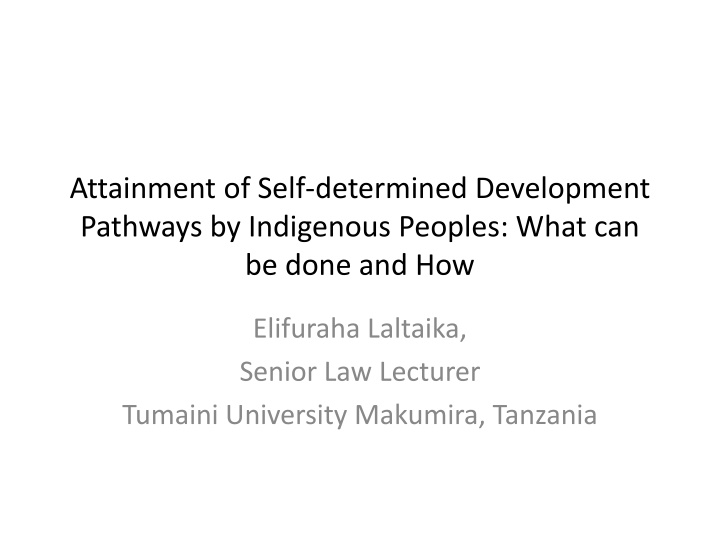 attainment of self determined development n.w