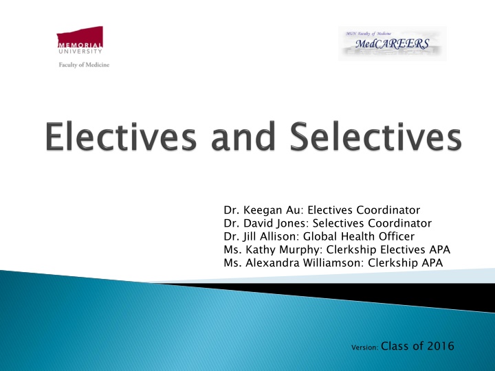 dr keegan au electives coordinator dr david jones n.w