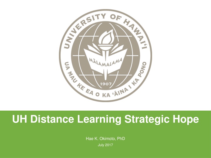 uh distance learning strategic hope n.w