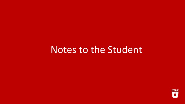 notes to the student n.w