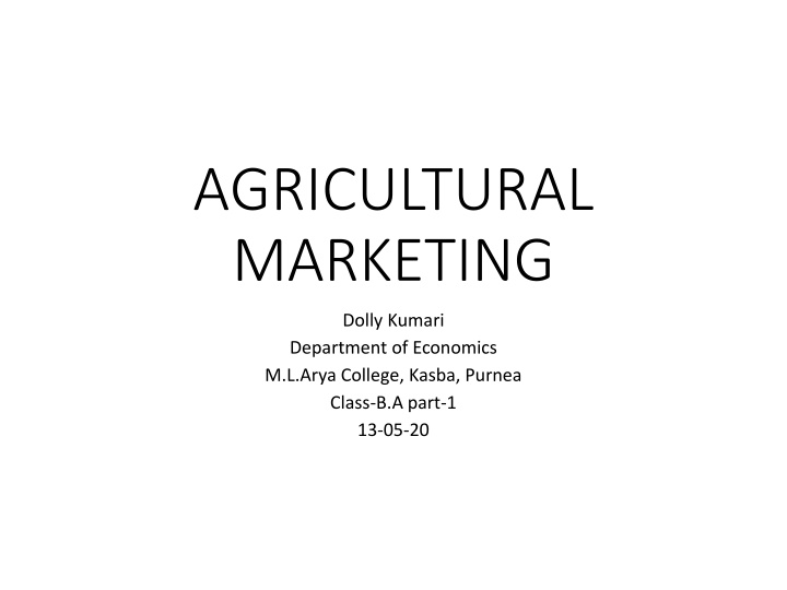 agricultural marketing n.w
