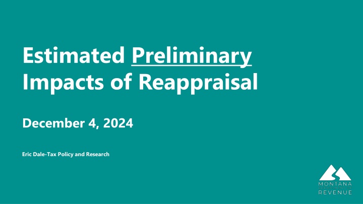 estimated preliminary impacts of reappraisal n.w