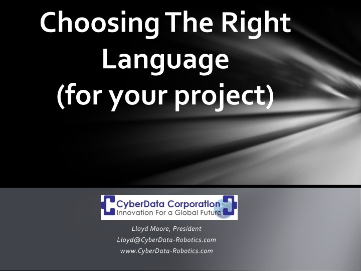 choosing the right language for your project n.w