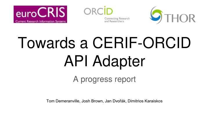 towards a cerif orcid api adapter n.w