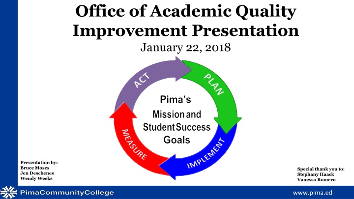 Office of Academic Quality Improvement Presentation Overview
