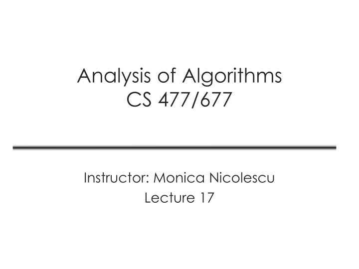 analysis of algorithms cs 477 677 n.w