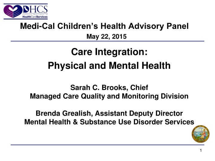 medi cal children s health advisory panel n.w