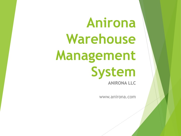 anirona warehouse management system n.w