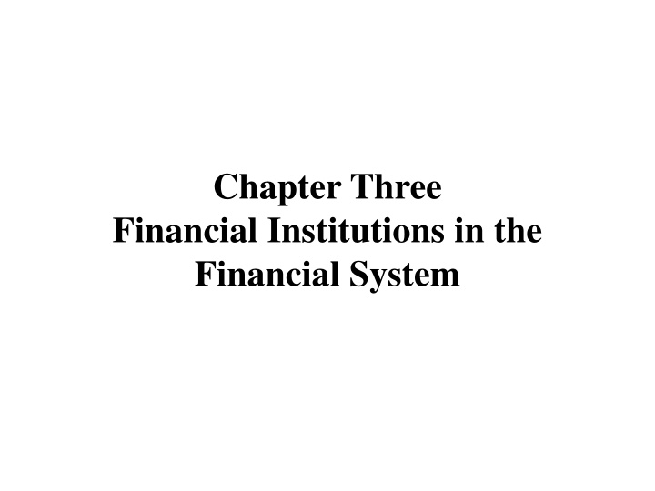 chapter three financial institutions n.w