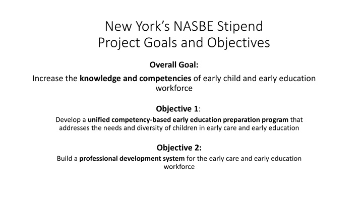 new york s nasbe stipend project goals n.w
