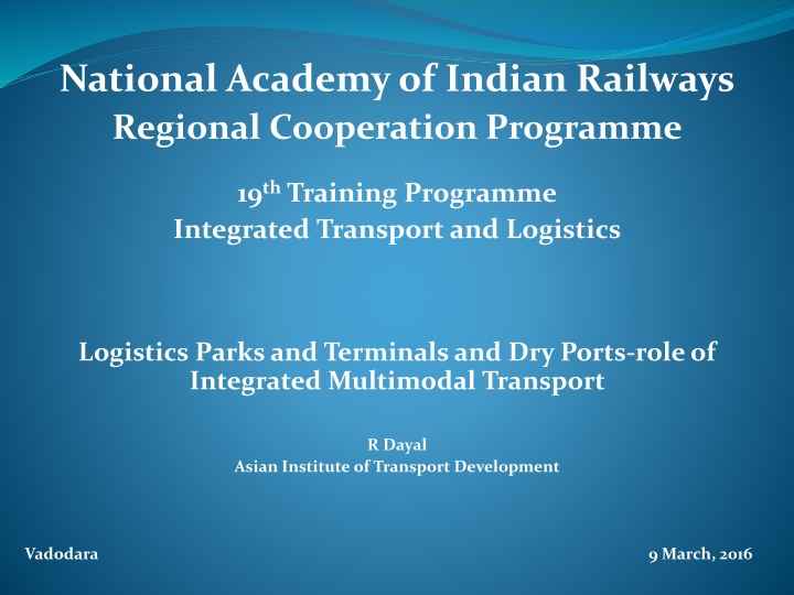 national academy of indian railways regional n.w