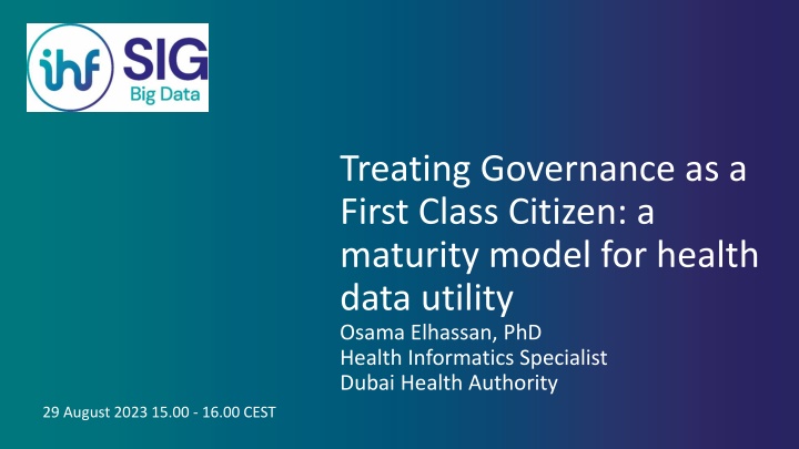 treating governance as a first class citizen n.w