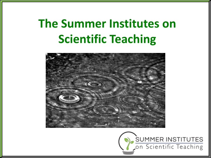 the summer institutes on scientific teaching n.w