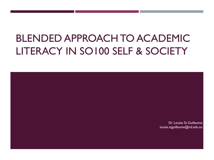 blended approach to academic literacy in so100 n.w