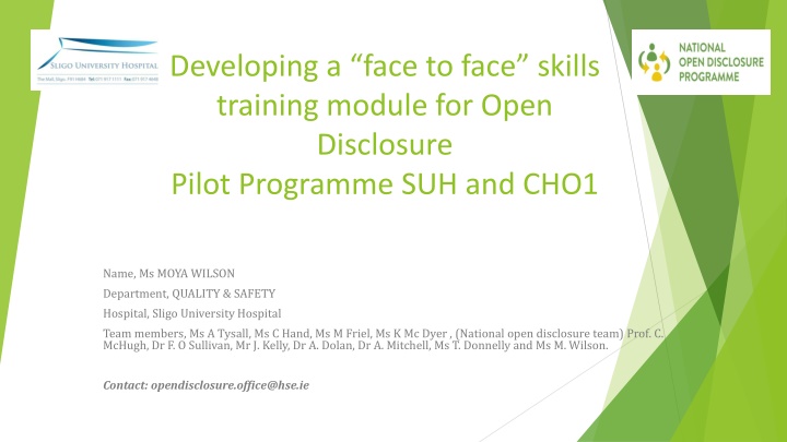 developing a face to face skills training module n.w