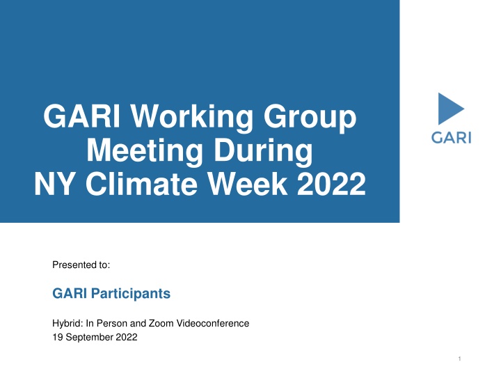 gari working group meeting during ny climate week n.w