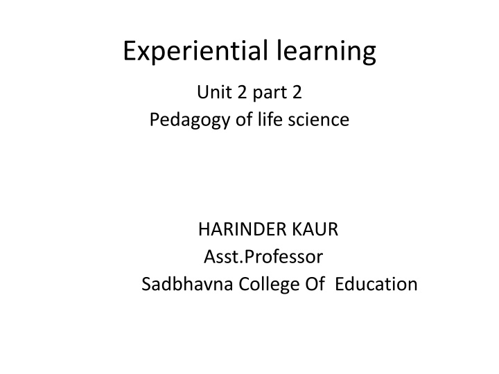 experiential learning n.w