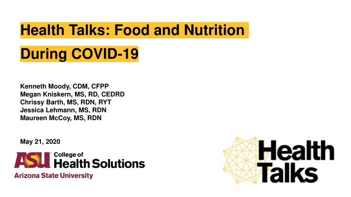health talks food and nutrition during covid 19 n.w