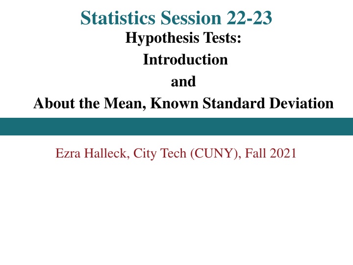 statistics session 22 23 hypothesis tests n.w