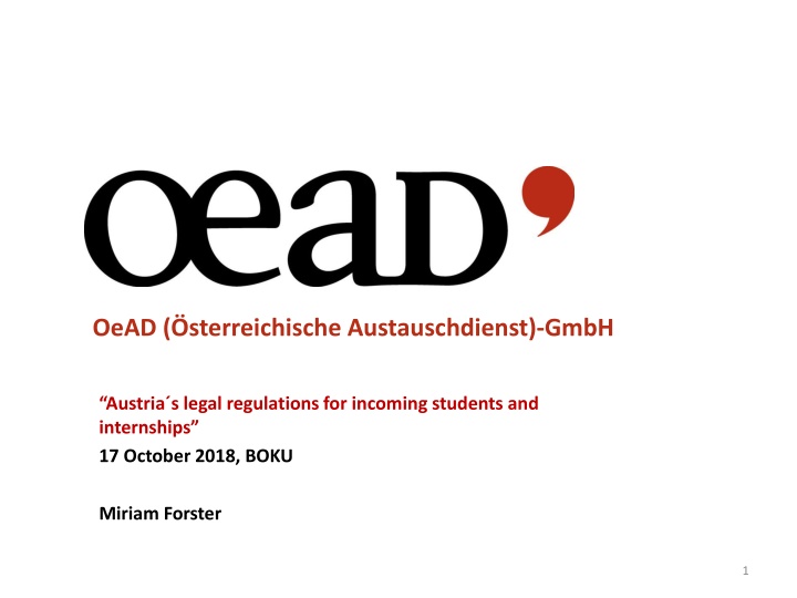 oead sterreichische austauschdienst gmbh n.w