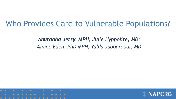 who provides care to vulnerable populations n.w