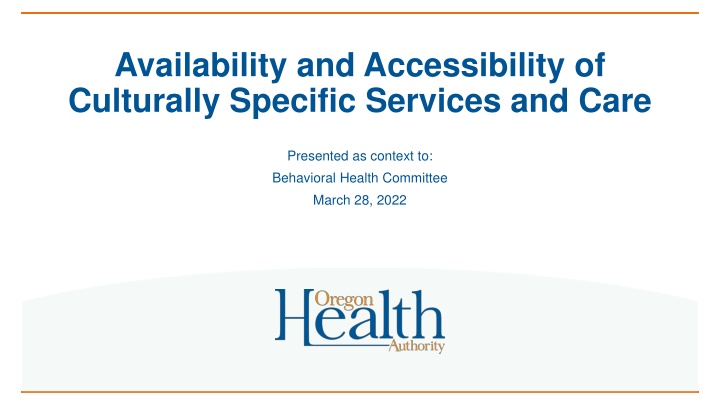 availability and accessibility of culturally n.w