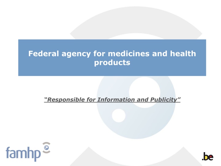 federal agency for medicines and health products n.w