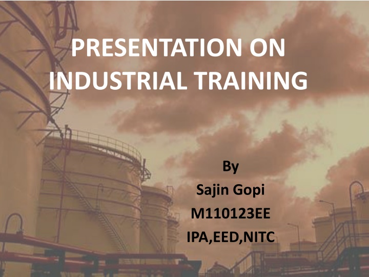 presentation on industrial training n.w