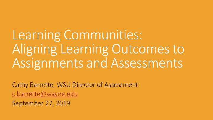 learning communities aligning learning outcomes n.w