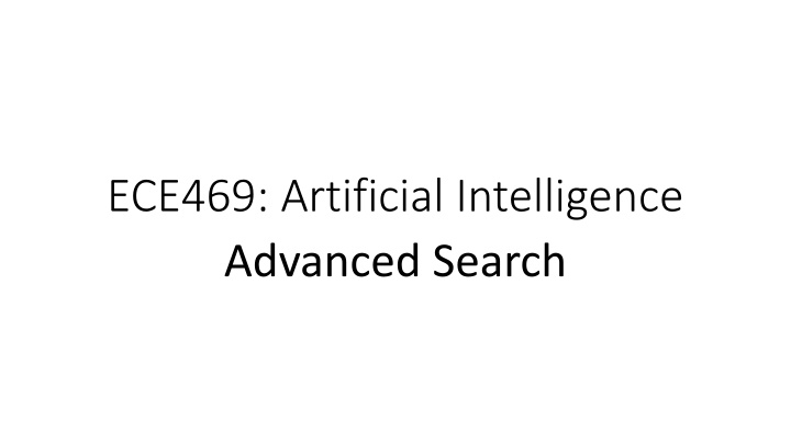 ece469 artificial intelligence advanced search n.w
