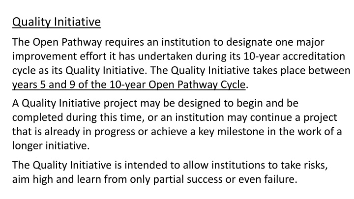 quality initiative n.w