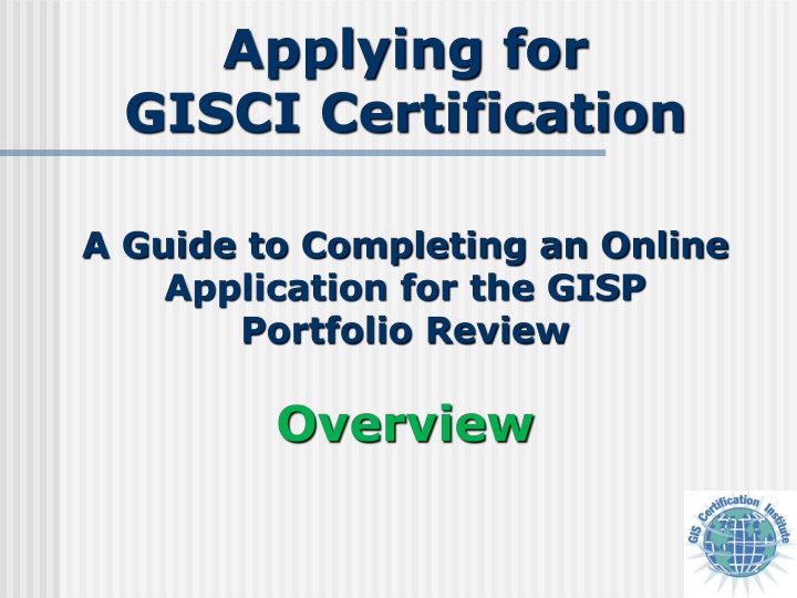 applying for gisci certification n.w