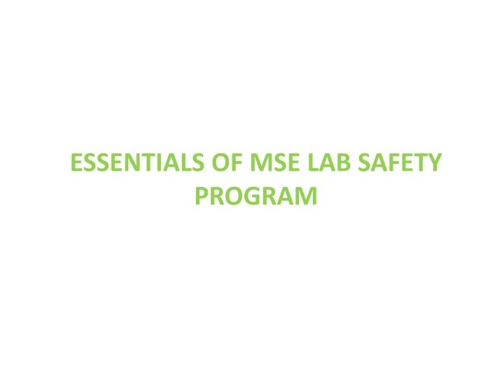 essentials of mse lab safety program n.w