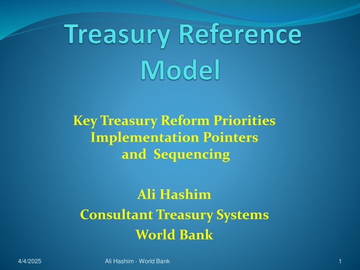 key treasury reform priorities implementation n.w