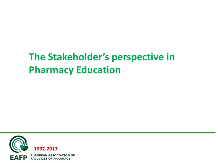 the stakeholder s perspective in pharmacy n.w