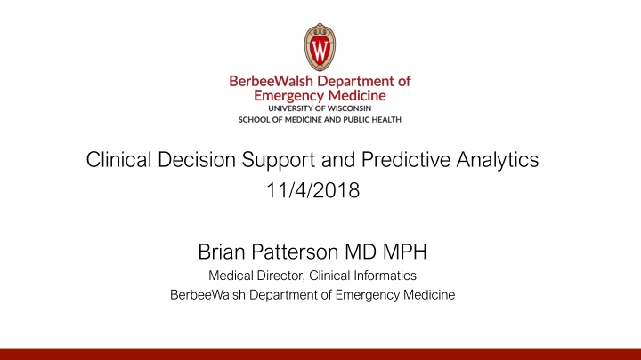 clinical decision support and predictive n.w