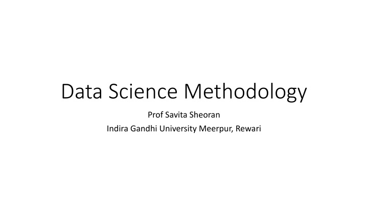data science methodology n.w