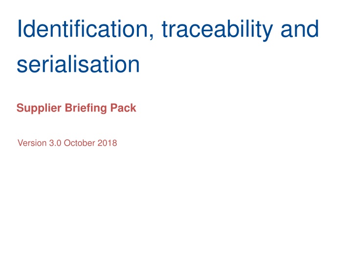 identification traceability and serialisation n.w