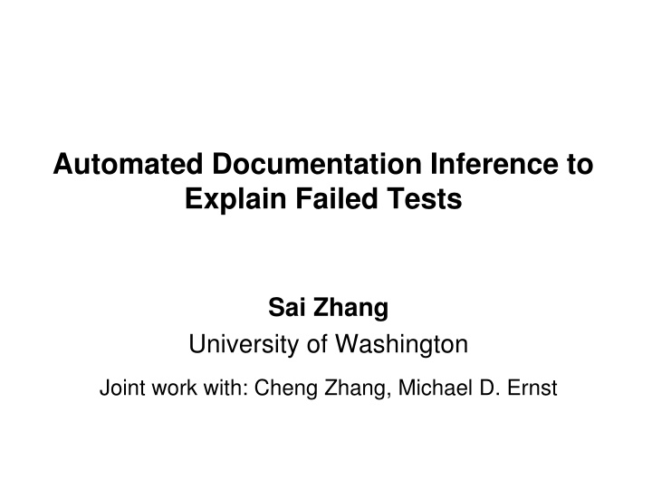 automated documentation inference to explain n.w
