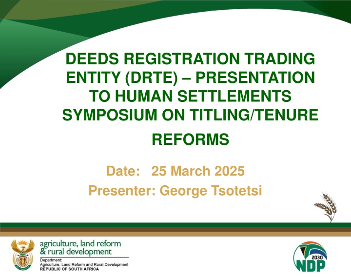 deeds registration trading entity drte n.w