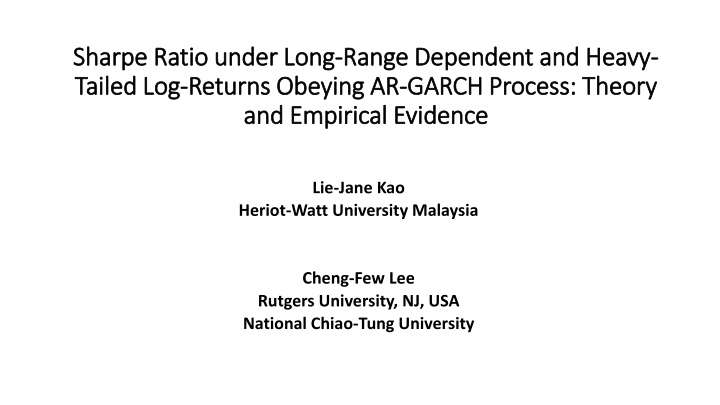 sharpe ratio under long sharpe ratio under long n.w